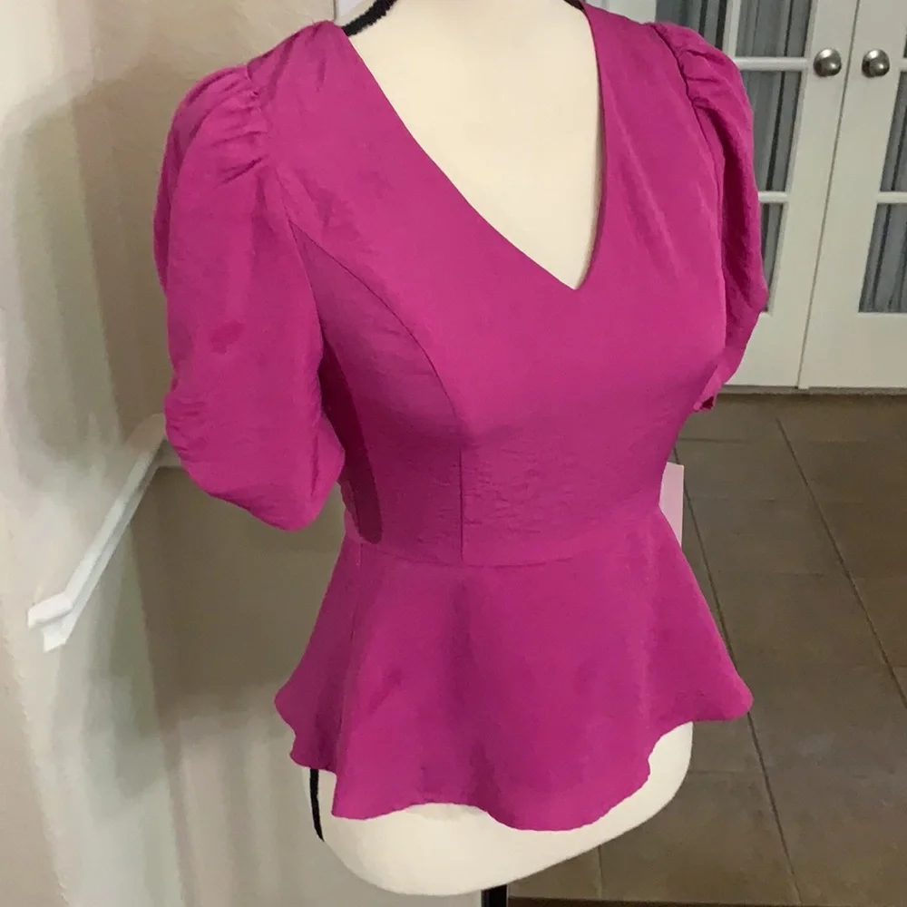 Dee Elly purple peplum top Size S - Picture 8 of 16
